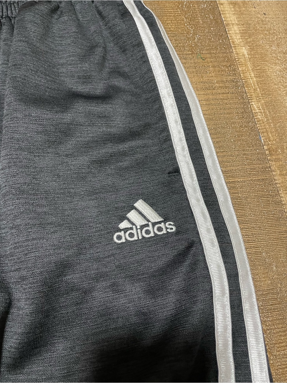 Adidas Kids Black Track Pants with White Stripes - Picture 4 of 4